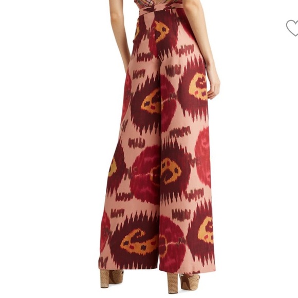 Ralph Lauren Collection Purple Label Elaine Ikat-Print Silk Pants Sheer Size 12 - Picture 2 of 15